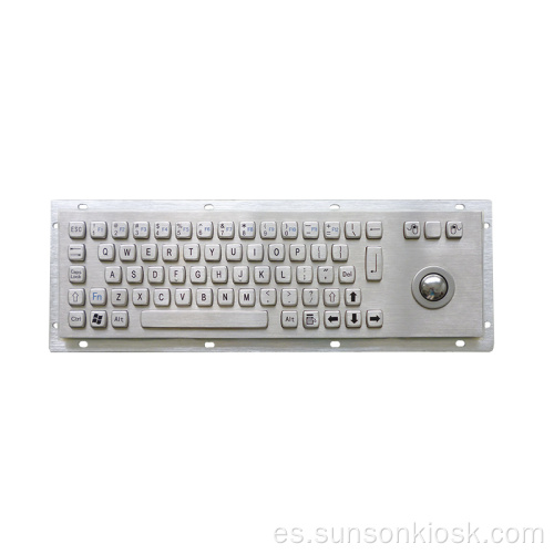 Teclado industrial de metal con trackball para quiosco